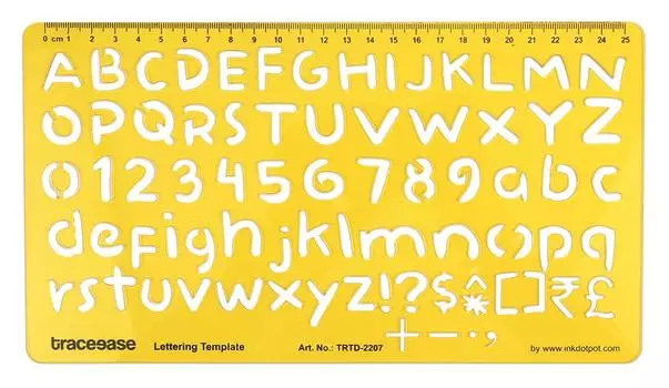 Traceease Alphabet Lettering Template Drafting Tools,Number Alphabet Lower & Upper Case Letter Stencils 10.5 x 5.8 Inches жёлтый