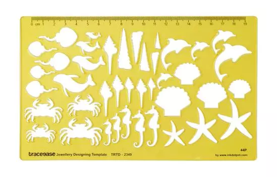 Traceease Aquatic Shapes Jewelery Settings Jewelry Templates Drafting Tools Jewellery Designing Stencils 8.2 x 5 Inches жёлтый