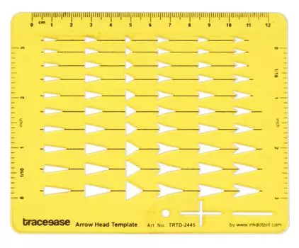 Traceease Arrows Drafting Arrow Head Template Drawing Stencil,Designing Template Measuring Ruler 5.5 x 4.4 Inches жёлтый