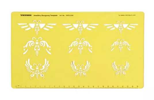 Traceease Бабочки Шаблоны ювелирных изделий Чертежные инструменты Трафареты для дизайна ювелирных изделий 10.7 x 6.1 Inches жёлтый