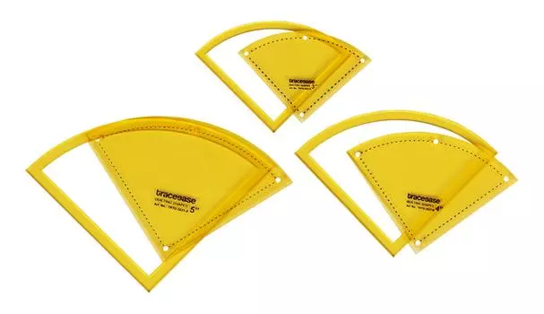 Traceease cone Quilting Template Stencils Set Of 3, 3 /4 /5 inches DIY Sewing Quilt patchwork templates for Quilting-S8 3-5 Inches жёлтый