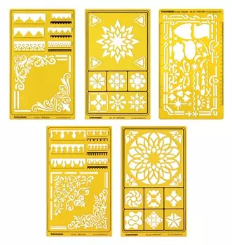 Traceease цветочные узоры мандалы шаблоны для рисования для скрапбукинга проектирование ремесел DIY товары для рукоделия, 5 Pack of 5 жёлтый