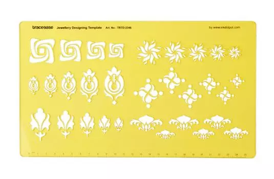 Traceease Дизайны с несколькими мотивами Шаблоны ювелирных изделий Инструменты для черчения Трафареты для дизайна ювелирных изделий 10.7 x 6.1 Inches жёлтый