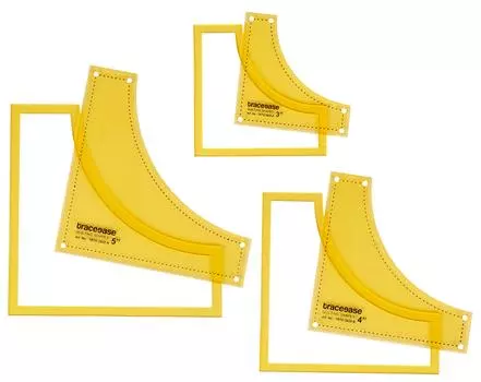 Traceease Drunkard s Quilting Template Stencils Set Of 3, 3 /4 /5 inches DIY Sewing Quilt patchwork templates for Quilting-T9 3-5 Inches жёлтый