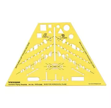 Traceease Electrical Drafting Isometric Piping Template Drawing Stencil,Designing Template Measuring Ruler 8.4 x 5.1 Inches жёлтый