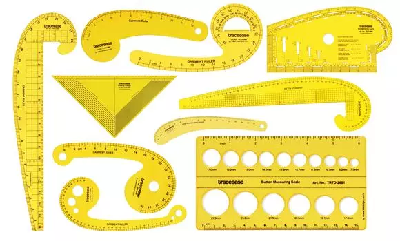 Traceease французские метрические пластиковые швейные инструменты Метрические изогнутые линейки для дизайнеров и портных Набор швейных линеек Линейки для пошива много 6.57 x 3.6 inches жёлтый