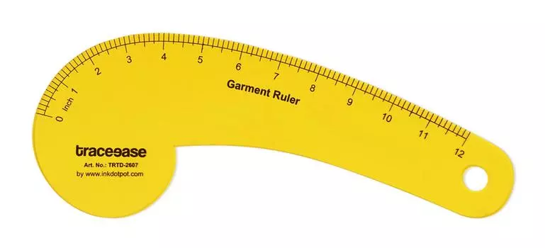 Traceease French Curve Template, Garment Ruler Sewing Tailoring Tools Stencils- 12 Inches Long 11.8 x 4.5 inches жёлтый