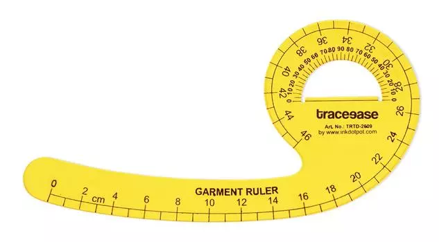 Traceease Garment Ruler Template, French Curve Garment Making Sewing Stencils Tailoring Tools- 9.7 Inches Long 9.7 x 4.9 inches жёлтый