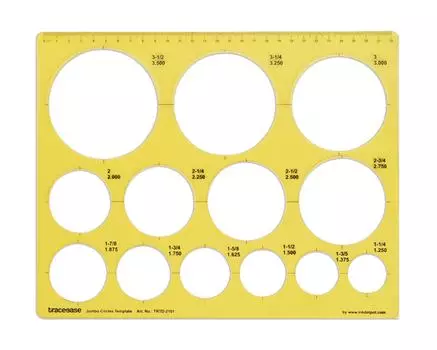 Traceease Геометрический чертеж, большой круг, трафарет для рисования, шаблон для проектирования, измерительная линейка 11.5 X 9 Inches жёлтый