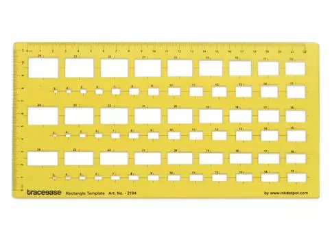 Traceease Геометрический чертежный прямоугольник шаблон трафарет для рисования, шаблон для проектирования измерительная линейка 9.5 X 5 Inches жёлтый