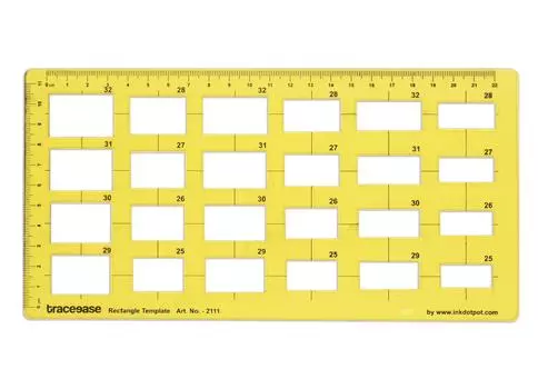 Traceease Геометрический чертежный прямоугольник шаблон трафарет для рисования, проектирование измерительная линейка 9.5 X 5 Inches жёлтый