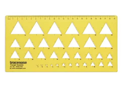 Traceease Геометрический чертежный треугольник трафарет для рисования, шаблон для проектирования измерительная линейка 9.5 X 4.8 Inches жёлтый
