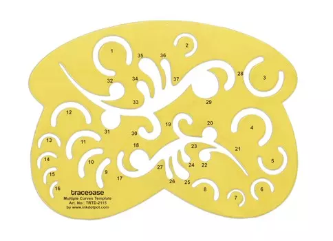 Traceease Геометрическое черчение, многокривой шаблон, трафарет для рисования, шаблон для проектирования, измерительная линейка 8.5 X 6.3 Inches жёлтый