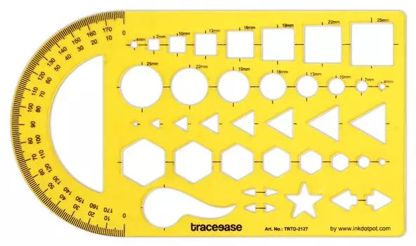 Traceease Geometry Drafting Combination Stencils Geometric Drawing Template Designing Tools 9.02 X 5.15 Inches жёлтый
