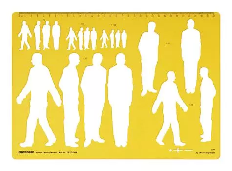 Traceease Handicap Symbol Human Template Дизайнерские инструменты для рисования Трафареты- 1 13.5x 9.5 жёлтый