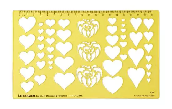 Traceease Heart Shapes Jewellery Settings Jewelry Templates Drafting Tools Jewellery Designing Stencils 8.2 x 5 Inches жёлтый