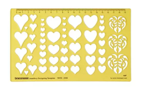 Traceease Heart Shapes Jewellery Settings Jewelry Templates Drafting Tools Jewellery Designing Stencils 8.2 x 5 Inches жёлтый