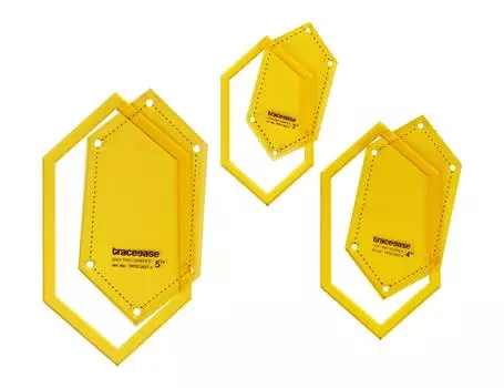 Traceease Hexagon Quilting Template Stencils Set Of 3, 3 /4 /5 inches DIY Sewing Quilt patchwork templates for Quilting-9A 3-5 Inches жёлтый