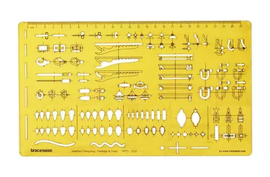 Traceease Jewelry Finding & Clasp Settings Templates Drafting Tools Jewellery Designing Stencils 10.7 x 6.1 Inches жёлтый