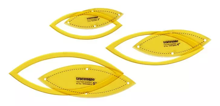 Traceease Marquise Quilting Template Stencils Set Of 3, 3 /4 /5 inches DIY Sewing Quilt patchwork templates for Quilting-EL 3-5 Inches жёлтый