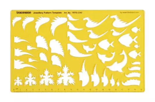 Traceease Множественные формы крыльев Шаблоны ювелирных изделий Чертежные инструменты Трафареты для дизайна ювелирных изделий 8.2 x 5 Inches жёлтый