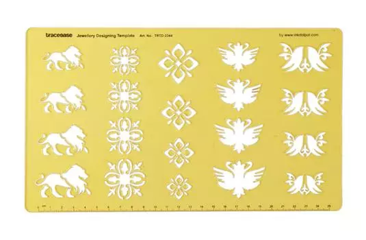 Traceease Мотивы Дизайны Шаблоны ювелирных изделий Чертежные инструменты Трафареты для дизайна ювелирных изделий 10.7 x 6.1 Inches жёлтый