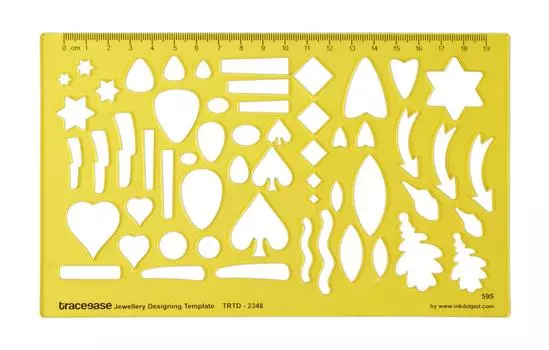 Traceease Multiple Shapes Jewelery Settings Jewelry Templates Drafting Tools Jewellery Designing Stencils 8.2 x 5 Inches жёлтый