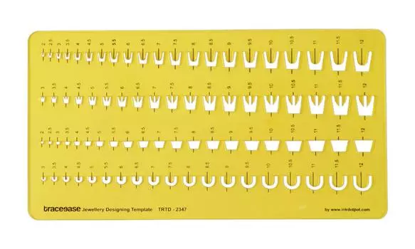 Traceease Multiple Shapes Jewelery Settings Jewelry Templates Drafting Tools Jewellery Designing Stencils 9 x 4.7 Inches жёлтый