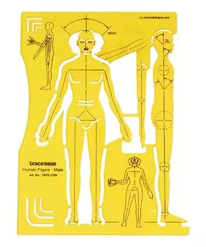 Traceease Мужская человеческая фигура Шаблоны Трафареты Модные дизайнерские инструменты для рисования, Мужская человеческая фигура 7.0 x 9.2 inches жёлтый