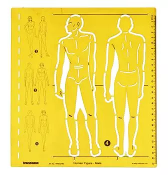 Traceease Мужская человеческая фигура Шаблоны Трафареты Модные дизайнерские инструменты для рисования, Мужская человеческая фигура 10.3 x 11.4 inches жёлтый