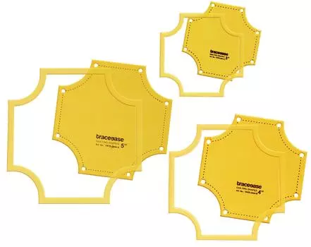 Traceease Plaque Quilting Template Stencils Set Of 3, 3 /4 /5 inches DIY Sewing Quilt patchwork templates for Quilting-Y5 3-5 Inches жёлтый