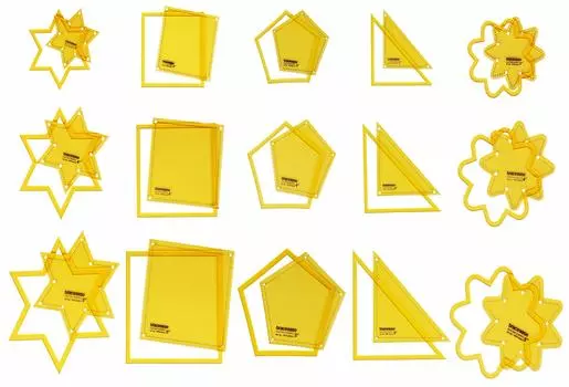 Traceease Quiliting Template Drafting Tools DIY Journal, Scrapbook Crafting Tool Kit For Office And School Lot of 15 pcs Pack of 15 Pieces жёлтый