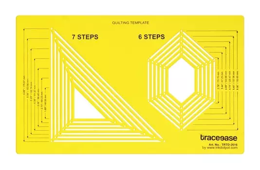 Traceease Quilting Template Stencils DIY Sewing Machine Quilt Ruler Quilting Tools, Hexagon & Triangle 13.89 x 8.4 inches жёлтый