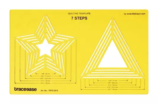 Traceease Quilting Template Stencils DIY Sewing Machine Quilt Ruler Quilting Tools, Star & Triangle 13.89 x 8.4 inches жёлтый