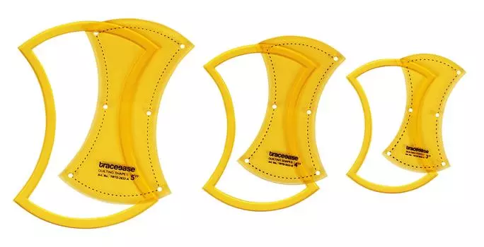 Traceease Quilting Template Stencils Set Of 3, 3 /4 /5 inches DIY Sewing Quilt patchwork templates for Quilting-MA 3-5 Inches жёлтый