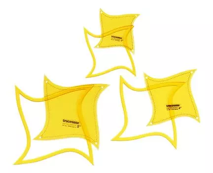 Traceease Quilting Template Stencils Set Of 3, 3 /4 /5 inches DIY Sewing Quilt patchwork templates for Quilting-MG 3-5 Inches жёлтый