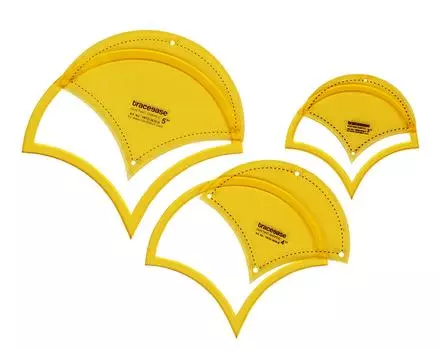 Traceease ракушка трафареты для квилтинга набор из 3, 3 /4 /5 дюймов DIY швейные одеяла пэчворк шаблоны для квилтинга-2M 3-5 Inches жёлтый