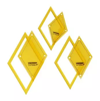 Traceease Rhombus Quilting Template Stencils Set Of 3, 3 /4 /5 inches DIY Sewing Quilt patchwork templates for Quilting-GS 3-5 Inches жёлтый