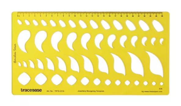 Traceease Руководство по работе с драгоценными камнями в нескольких формах Инструменты для проектирования ювелирных изделий Трафареты Шаблоны ювелирных изделий 10.7 x 5.7 Inches жёлтый