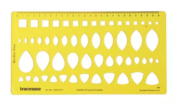 Traceease Руководство по созданию драгоценных камней огранки «квадрат»/«маркиза»/«груша»/«триллион» Инструменты для рисования Трафареты для дизайна ювелирных изделий Шаблоны ювелирных изделий 10.7 x 5.7 Inches жёлтый