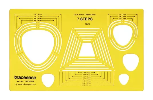 Traceease Шаблоны для квилтинга Трафареты для самостоятельной швейной машины Линейка для квилтинга Инструменты для квилтинга, 7 разных размеров каждый 13.89 x 8.4 inches жёлтый
