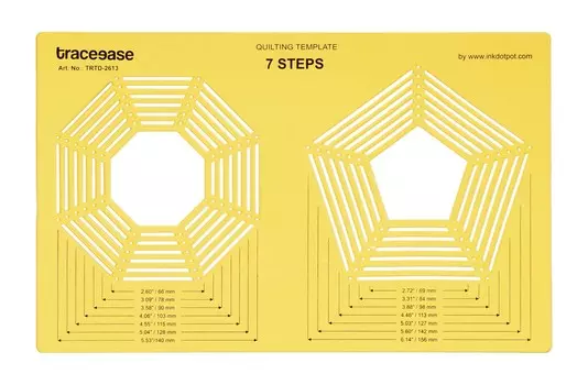 Traceease Шаблоны для квилтинга Трафареты для швейной машины своими руками Линейка для квилтинга Инструменты для квилтинга, восьмиугольник и пятиугольник (7 размеров каждого) 14.25 x 8.8 inches жёлтый
