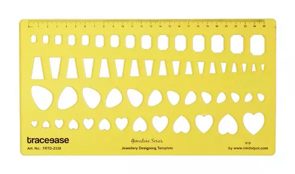 Traceease Шаблоны ювелирных изделий для изумрудных/триллионных/багетных/сердечных драгоценных камней. Руководство по чертежным инструментам. Трафареты для дизайна ювелирных изделий. 10.7 x 5.7 Inches жёлтый