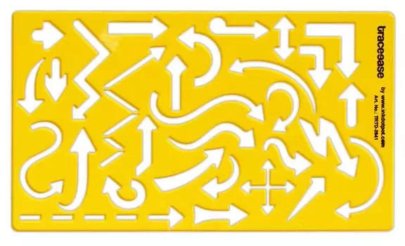 Traceease Trace Simple Trace Stable, маркерный журнал, геометрический трафарет, стрелка, символы для рисования и маркировки, пластиковая линейка, 17,7 см x 7 X 4 Inches жёлтый