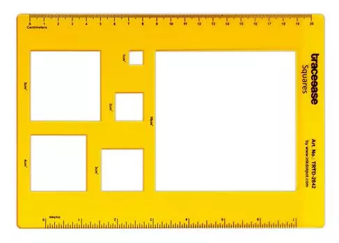 Traceease Trace Simple Trace Stable, шаблон академического геометрического квадрата, инструменты для создания геометрических диаграмм для школ и колледжей, пластиковая линейка 8.5 X 6 Inches жёлтый