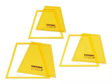 Traceease Trapezoid Quilting Template Stencils Set Of 3, 3 /4 /5 inches DIY Sewing Quilt patchwork templates for Quilting-BR 3-5 Inches жёлтый