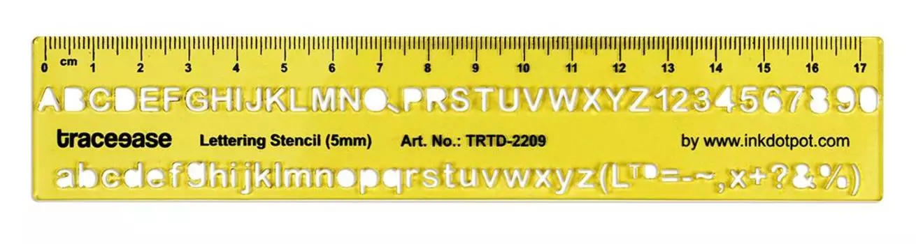 Traceease Upper Case,Lower Case Numbers Lettering Template Drafting Tools Alphabet Stencils-5mm Alphabet Size 6.9 x 1.3 Inches жёлтый