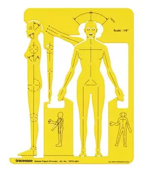 Traceease Женская человеческая фигура Шаблоны Трафареты Дизайнерские инструменты для рисования - 1 7.4 x 9.2 жёлтый