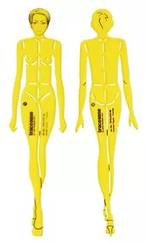 Traceease Женская человеческая фигура Шаблоны Трафареты Модные дизайнерские инструменты для рисования, 2 шт. ( Фронт & 2 x 8 inches жёлтый