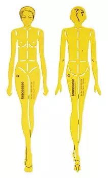 Traceease Женская человеческая фигура Шаблоны Трафареты Модные дизайнерские инструменты для рисования, 2 шт. 3 x 12 inches жёлтый